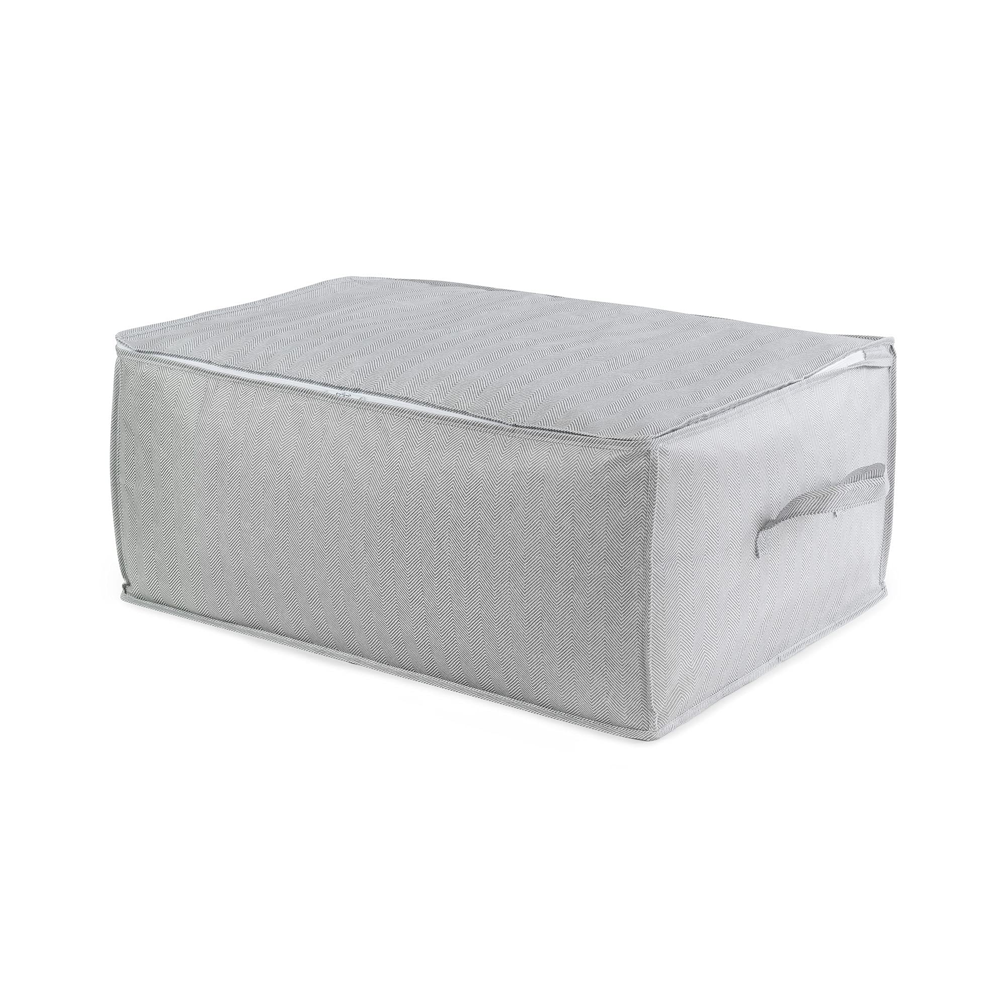 Compactor Duvet Storage Bag with Zip, 50 x 70 x 30 cm, Polypropylene, Boston Range, Grey/White, RAN10164