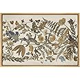 SIGNFORD Framed Canvas Print Wall Art Botanical Flowers Vintage Floral Illustrations Modern Art Rustic Zen Landscape Earth Art Deco for Living Room, Bedroom, Office - 24"x36" Natural