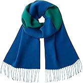 CALVIN & OLIVIA Super Soft Cashmere-Like Touch Lightweight Scarf – Cozy Winter Accessory & Perfect Holiday Gift for Men & Women - Two-Tone Reversible Green Turquoise