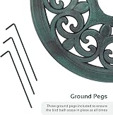 GardenKraft 17430 Bird Bath with Solar Light Verdigris 80x43cm view 5