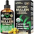 Mullein Drops for Lungs - USDA Organic Liquid - Mullein Leaf Extract Supplement - Made in USA - Lung & Bronchial Cleanse for Smokers - Respiratory Health Support - As Tincture, Tea, Pills - 4 fl oz