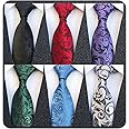 Adulove Men's Necktie Classic Silk Tie Woven Jacquard Neck Ties 6 PCS