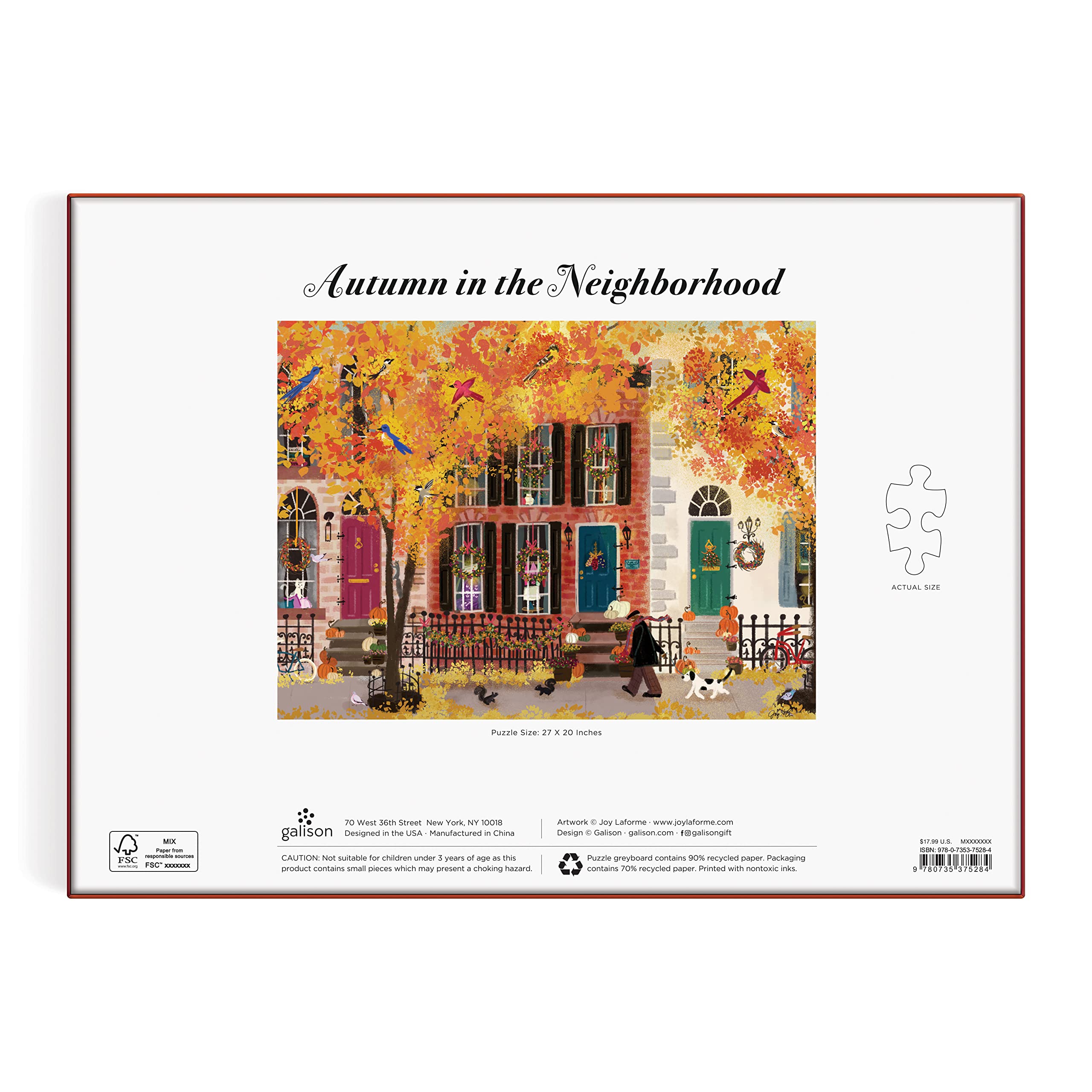 Galison Autumn in The Neighborhood 1000 Piece Puzzle from Galison - 27