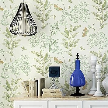 Blooming Wall Fresh Floral Leaves Wallpaper Wallpaper Wall Mural For Livingroom Bedroom Kitchen Bathroom 20 8 In32 8 Ft 57 Sq Ft Multicolor Tps01 Amazon Com