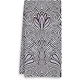Fuasei Vintage Floral Kitchen Towels, Retro Black and Blue Italian Print Decorative Hand Towels for Bathroom, Neutral Floral Dish Towels, Neutral Kitchen Bathroom Decor, 16x24 Inch