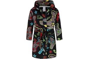 Childlike Me Boys Fleece Bathrobe Hooded Toddler Soft Fuzzy Robe for Kids 2-16 Years