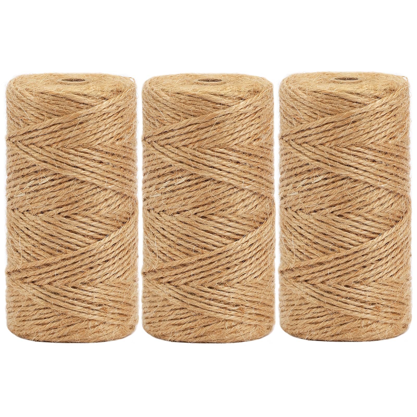 tenn well 2mm Jute Garden String, 300m Long Natural Jute Twine Brown String for Gift Wrapping, Gardening Floristry and Crafts Decoration