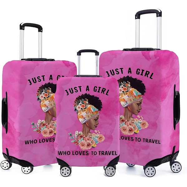 Protector Hepmant Travel Suitcase Protector African American Woman Elastic Protective Washable Luggage Cover With Concealed Zipper Suitable [M (for 22-24 Inch Luggage)] | Suitcases Suitcase Cover