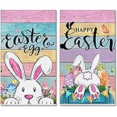 Hexagram Easter Kitchen Towels Set of 2, Bunny Hand Towels for Bathroom 18 * 28inch, Easter Decorations for Dish Towel, Housewarming Decor for Kitchen