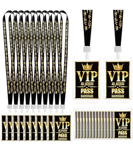 Amazon.com: Eersida 25 Pcs Rock Star Party VIP Lanyards Rock and
