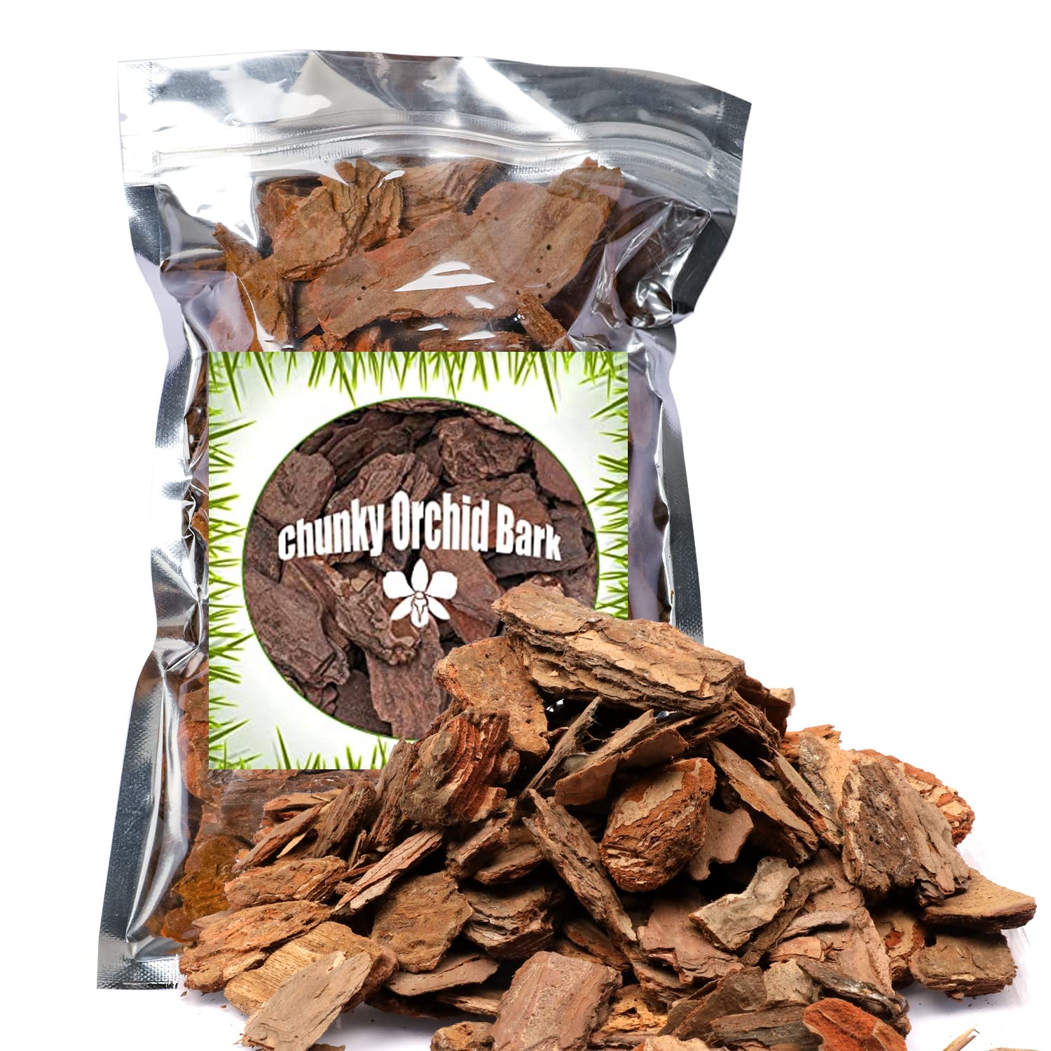 Orchid Bark for Plants, Organic Pine Bark for Proper Root Development for Phalaenopsis, Cattleyas, Dendrobiums, Oncidiums, Paphiopedilums and More (1L, Large(18-35mm))