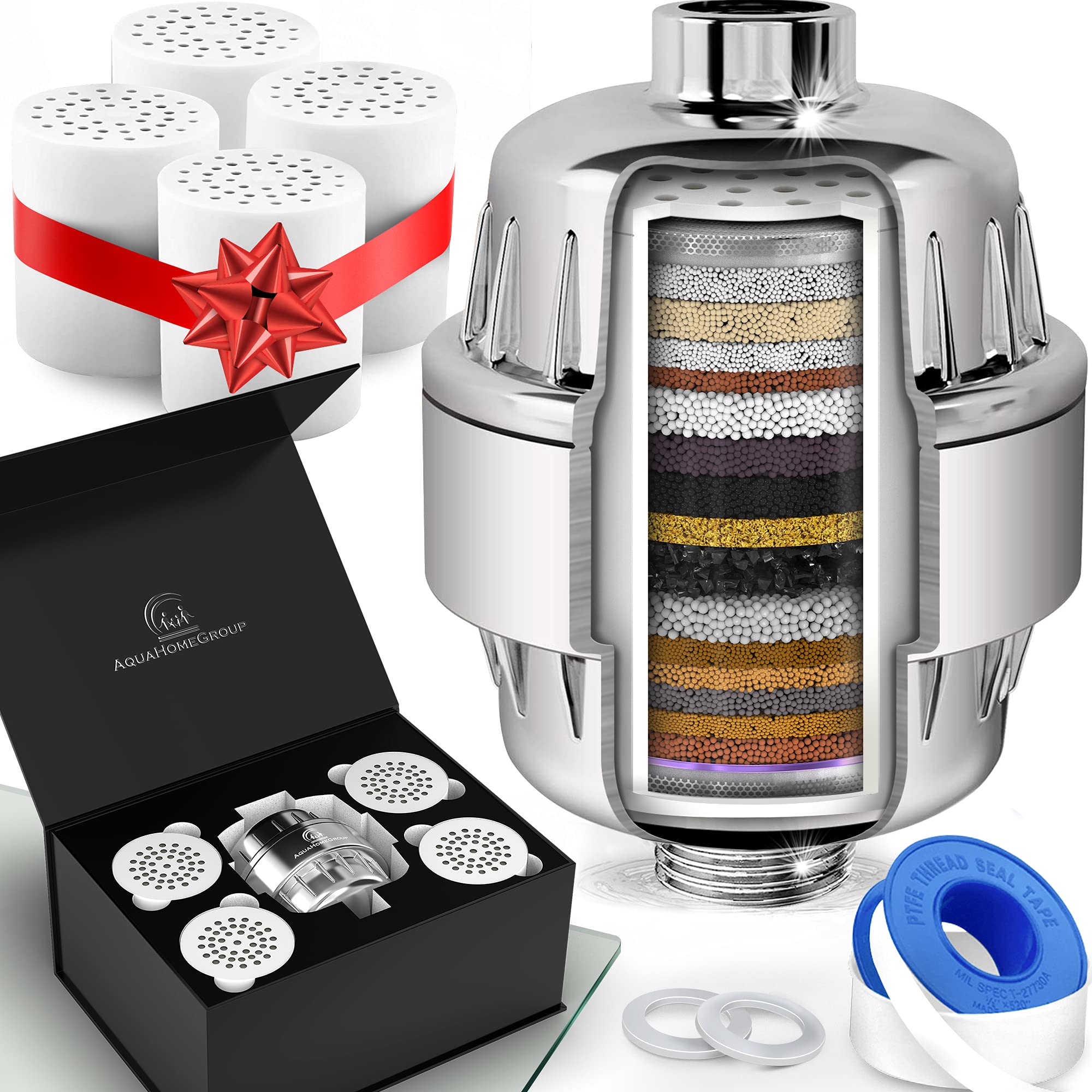 AquaHomeGroup Shower Head Filter for Hard Water
