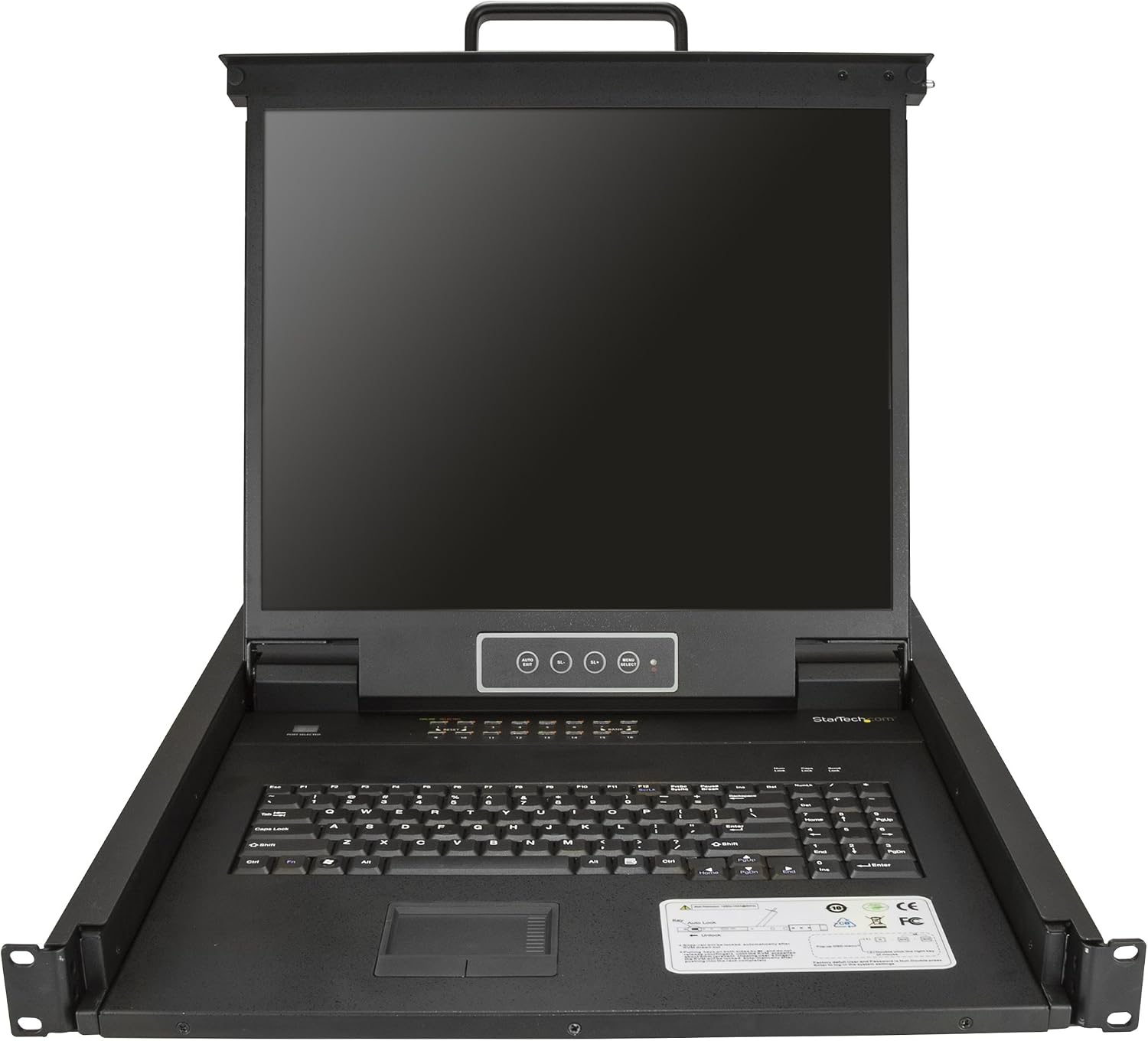 StarTech.com 16 Port Rackmount KVM Console w/ 6ft Cables, Integrated KVM Switch w/ 19" LCD Monitor - Image 3