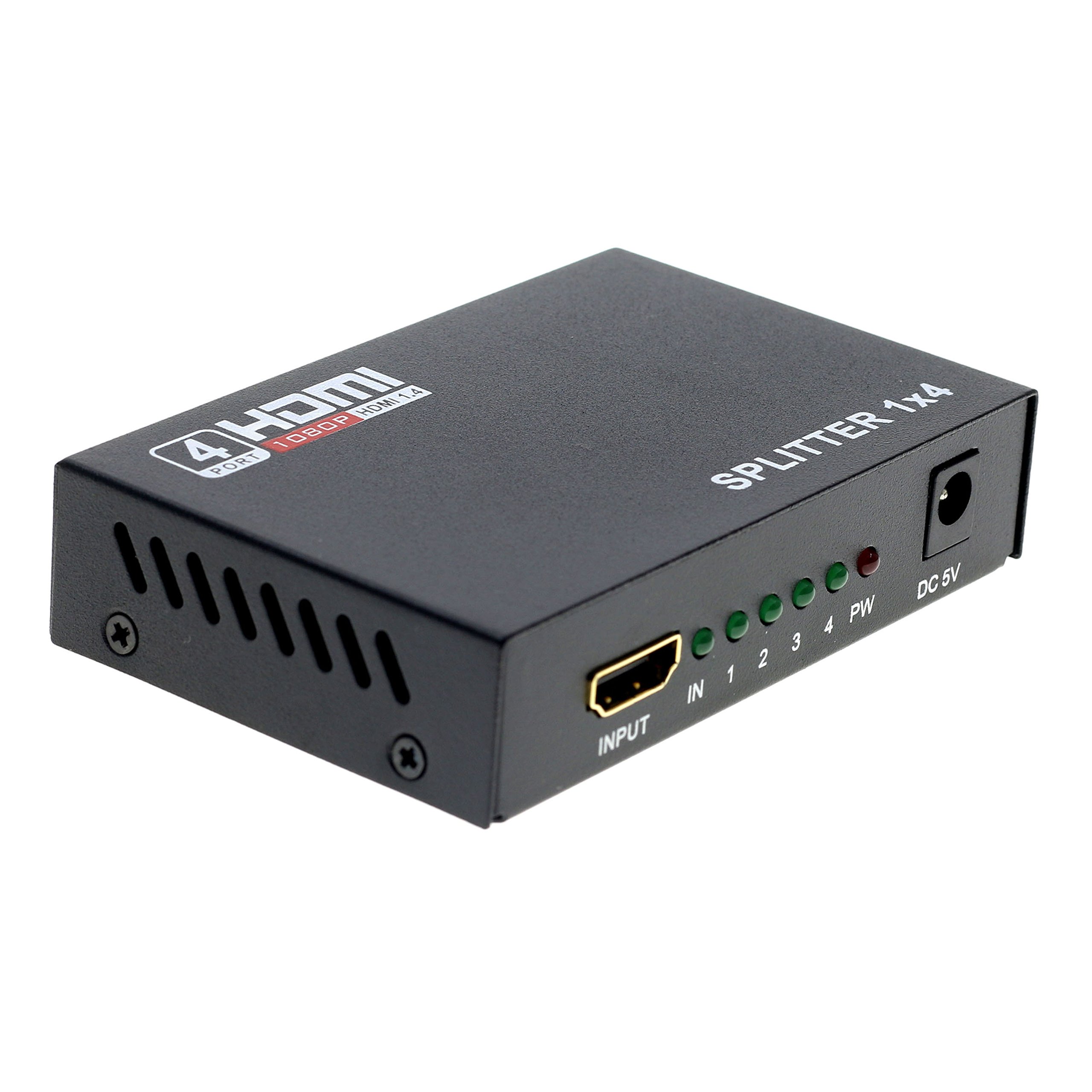Photo 1 of Optimal Shop HDMI Splitter 1 in 4 Out 4 Port 1x4 Full HD 1080P HDMI 1.4 Splitter with Switcher Converter Support 3D 2K 4K Digital Audio Format