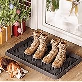 LFCONNECT Rubber Boot Tray, Shoe Trays for Entryway, Versatile Boot Mat Tray with Raised Edge, 27.5"x16" Rubber Mat for Shoe Organizer Indoor/Outdoor Use