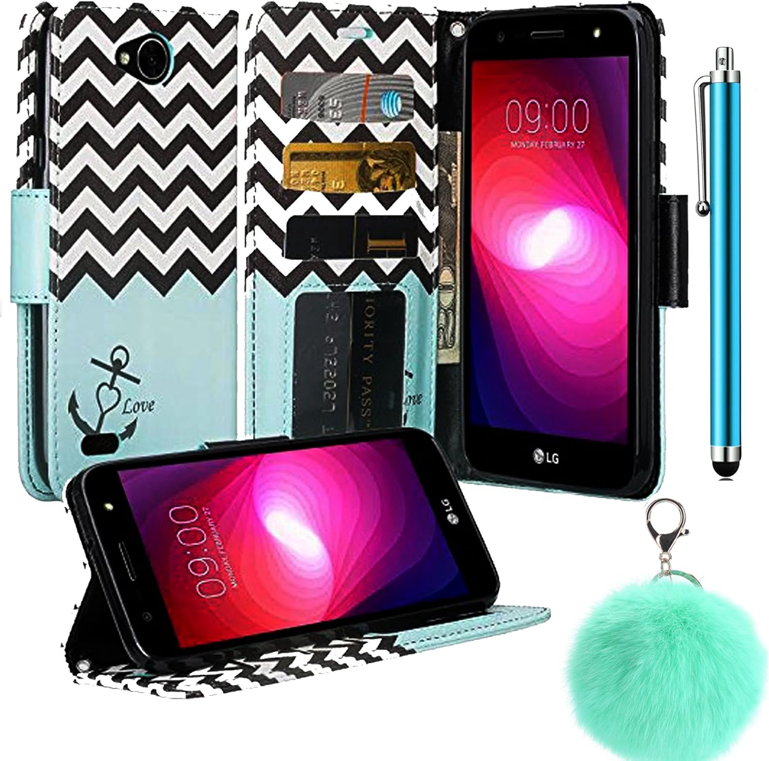 Best wallet case for lg fiesta 2 flip case cover teal
