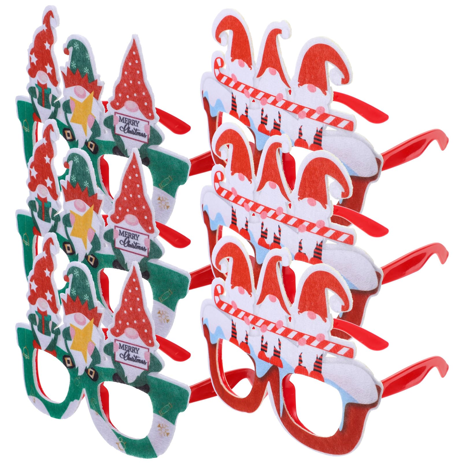 JOINPAYA 6Pcs Christmas Party Glasses: Xmas Costume Eyeglass Plastic Glasses Frames Eyewear Photo Booth Props Holiday Theme Party Favor Decoration