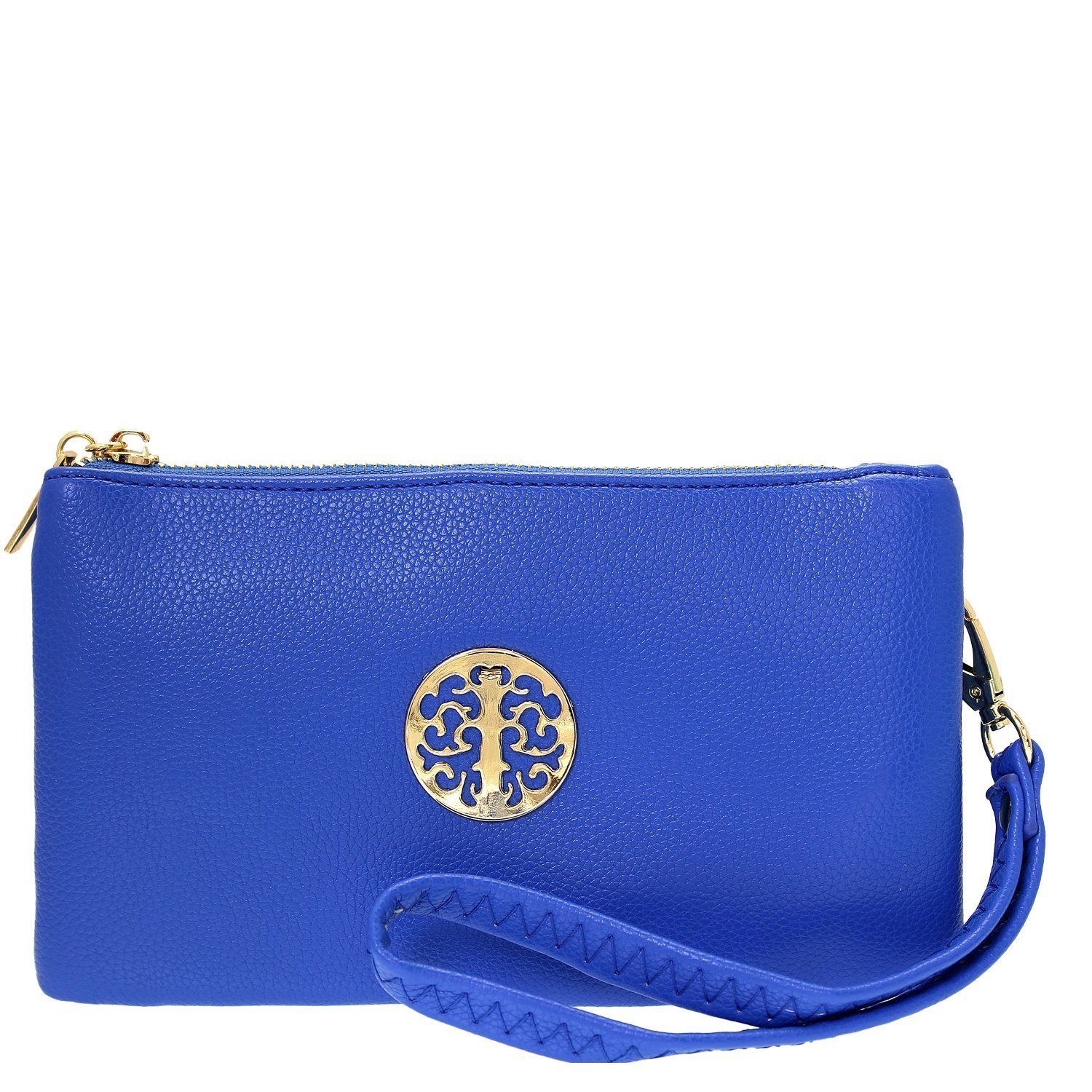 Long & Son Women's Small Clutch, Wristlet, Shoulder,Cross-Body Bags 3141 (Sapphire Blue)