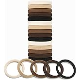 Mia Klein Hair Ties 50 Pcs Extra Thick 5CM Neutral Colors, Bulk Elastic Hair Bands for Thick Heavy Hair, Seamless Hair Accessories for Women and Girls, Ponytail Holder