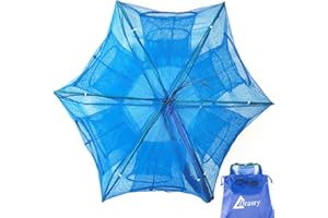 Drasry Black Fishing Bait Trap Foldable Fish Net for Minnow Crab Crayfish Crawdad Shrimp Trap Cast Net Dip Cage Collapsible E