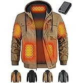 Wulcea Graphene Heated Jacket For Men 12V 18400mAh Fast Charge Large Capacity Battery