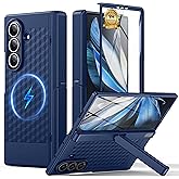 barleycase Magnetic for Samsung Galaxy Z Fold 7 Case,[Built-in Screen Protector] [Hinge Protection] [Kickstand][Compatible with MagSafe] Full Body Protective Phone Case for Galaxy Z Fold 7 Blue