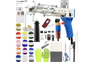 SANJIAN YINSETS Tufting Gun Starter Kit, Rug Maker Machine Kit, 2 in 1 Loop Cut Pile Tufting Gun, Carpet Making Kit for Beginner with 13-Color Yarn Rolls, Tufting & Backing Cloth, Christmas Gift for Family