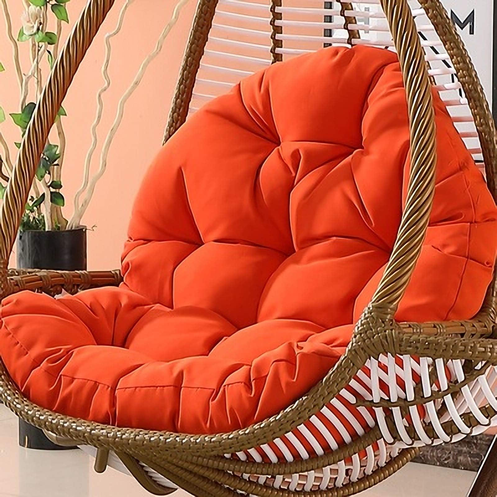 DFKDGL Waterproof Swing Chair Cushion, Hanging Egg Hammock Chair Pads, Without Stand & Chair Thick Nest Soft Fluffy Breathable Garden Cr for Outdoor Garden and Patio