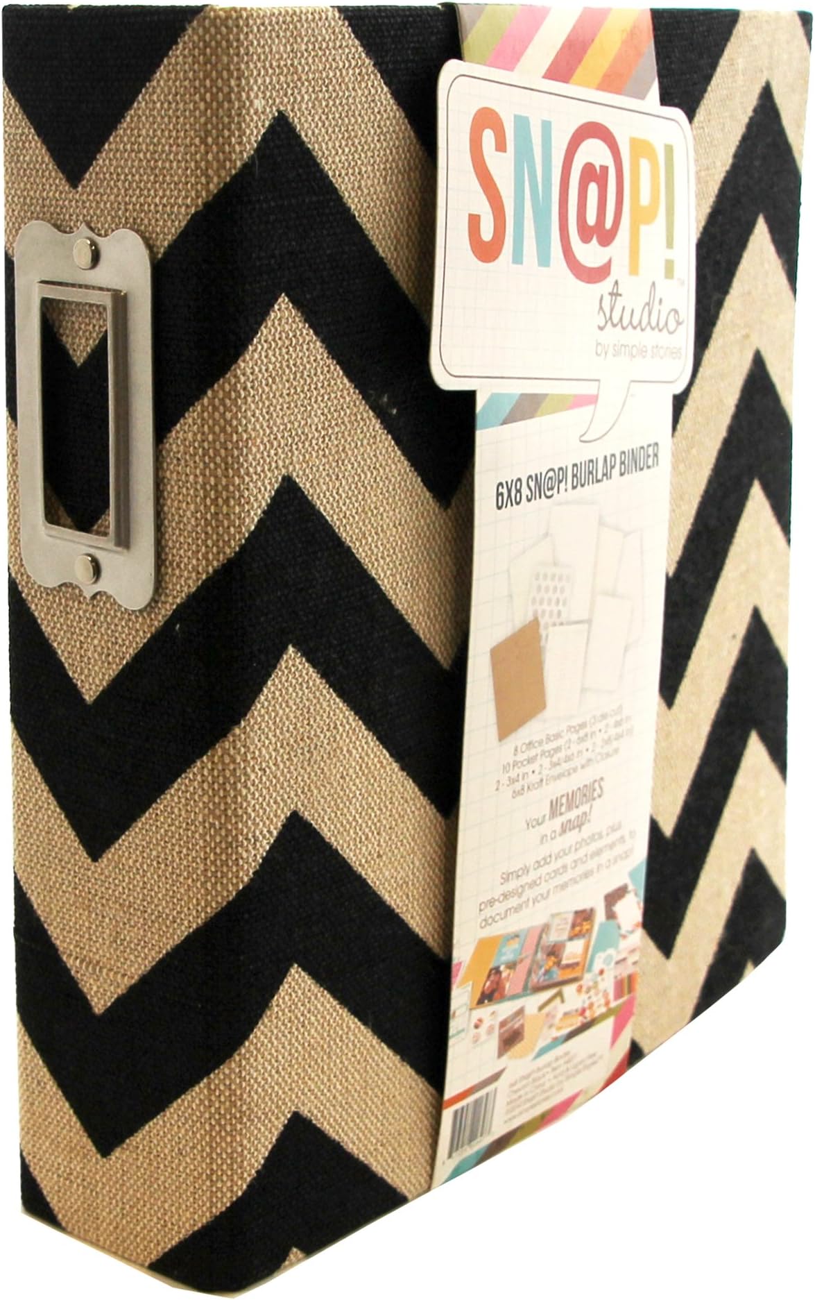 Simple Stories Snapt Burlap Binder, 6 by 8-Inch, Black