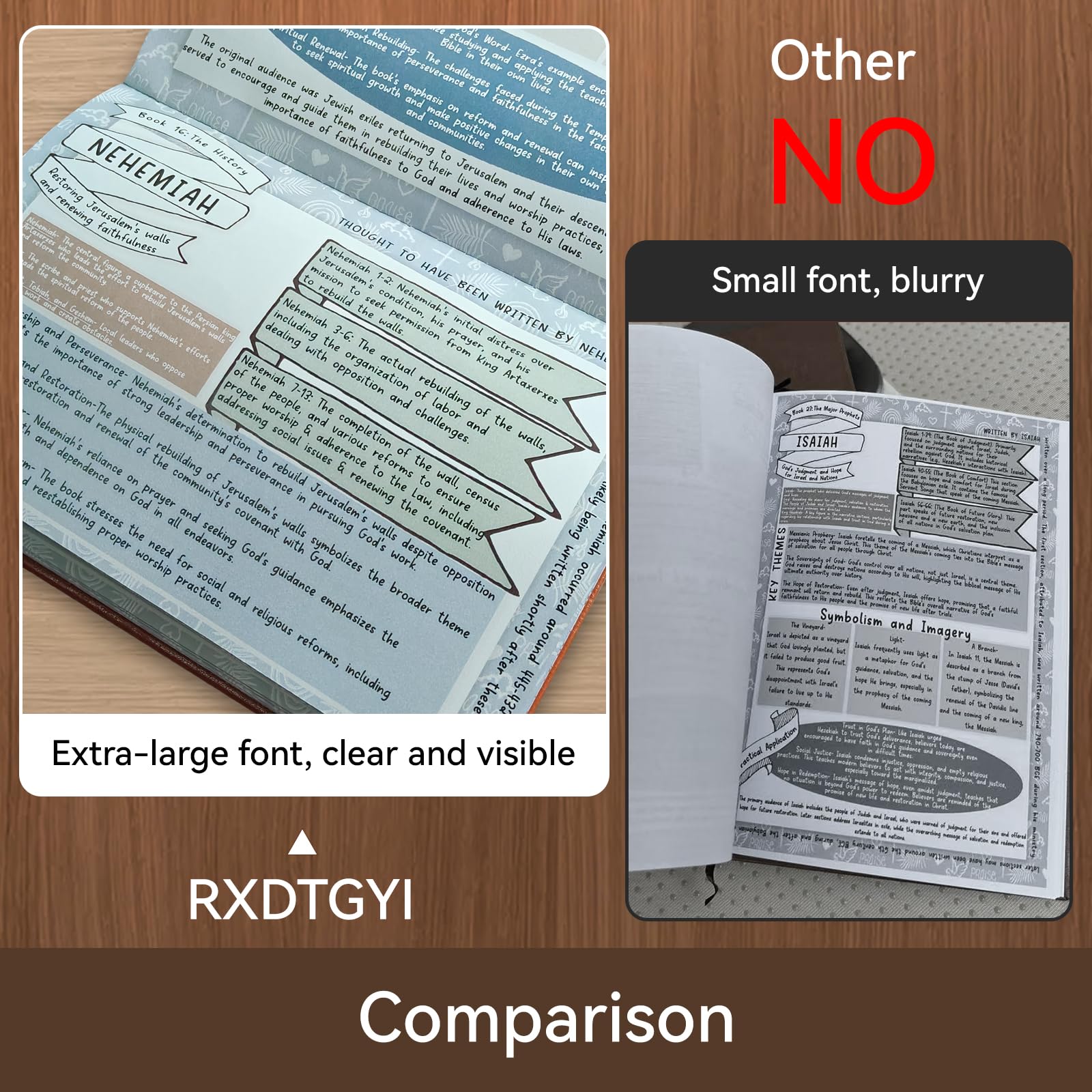 66 Page Bible Study Guide, Christian Notebook for Scripture Study with Guided Prompts, Bible Study Supplies & Bible Study Journal, Daily Devotionals, Enhanced Large Print(Supporting Elderly Readers) (Brown)