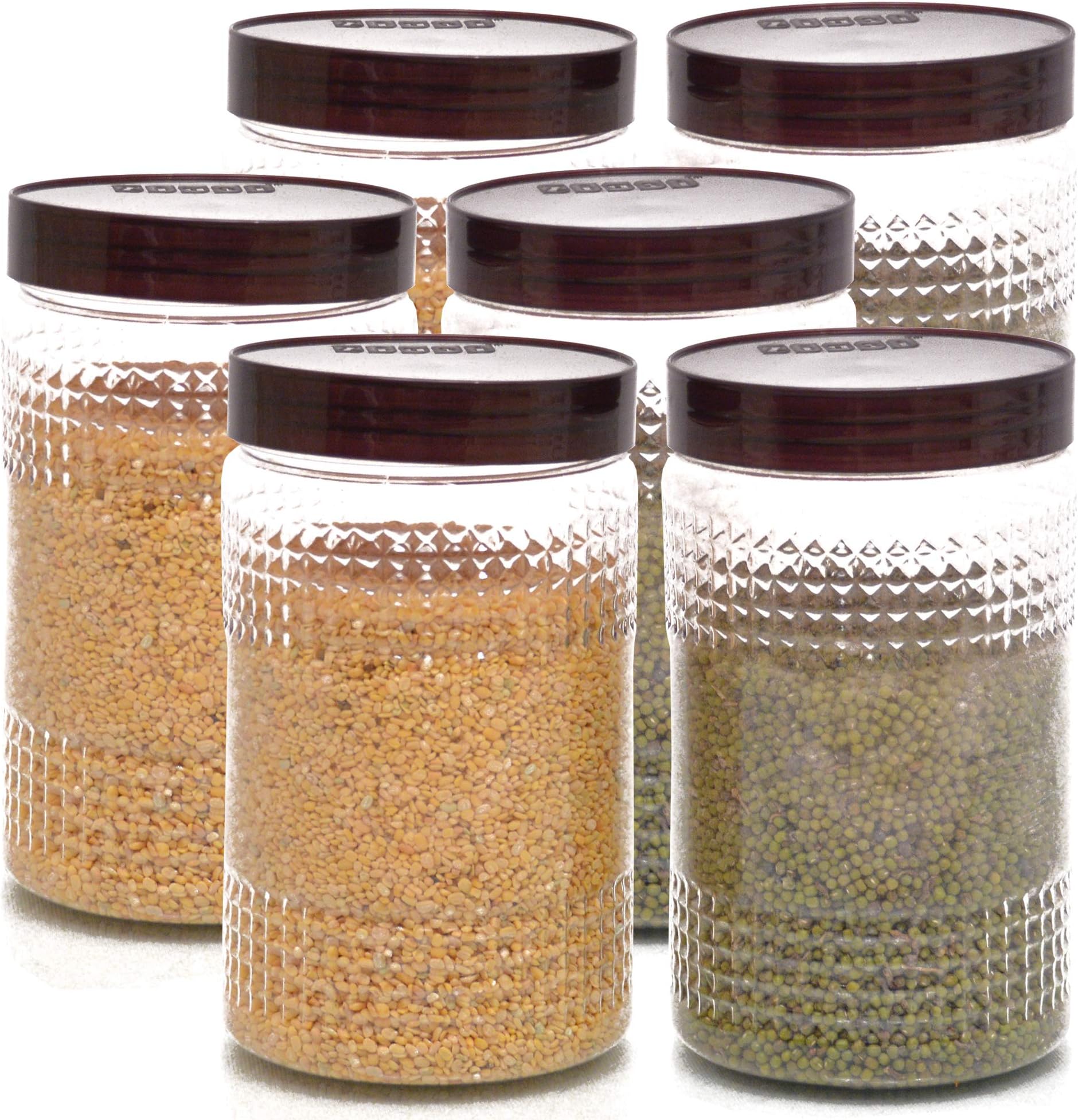 Ziasi Plastic Jar - 6 L, 6 Pieces, Brown