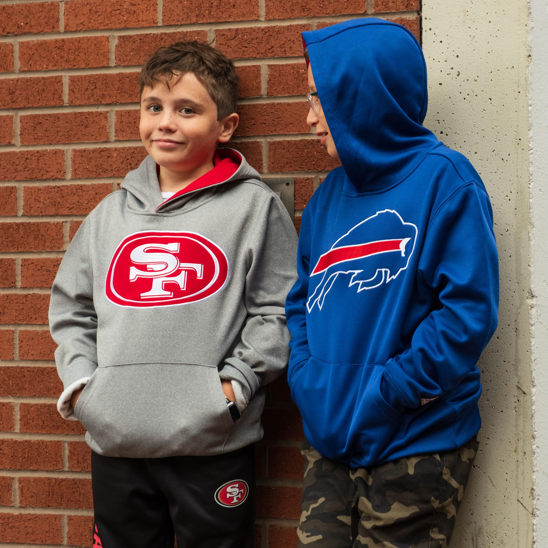 Ultra Game NFL Official Youth Super Soft Hoodie Sweatshirt Pullover - Warm Polyester Blend, Atlanta Falcons, Heather Gray, 18-20