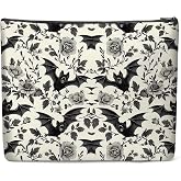 Luoycxy Canvas Makeup Bag, Cosmetic Bag, Large Capacity Travel Pouch, Zipper Closure with Lining, Portable Organizer for Women Girls,Bat
