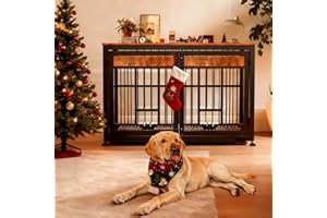 OLYMSOLD 48 Inch Heavy Duty Dog Crate Furniture for Large Dogs, Decorative Pet House End Table, Extra Large Wooden Cage Kennel Furniture Indoor