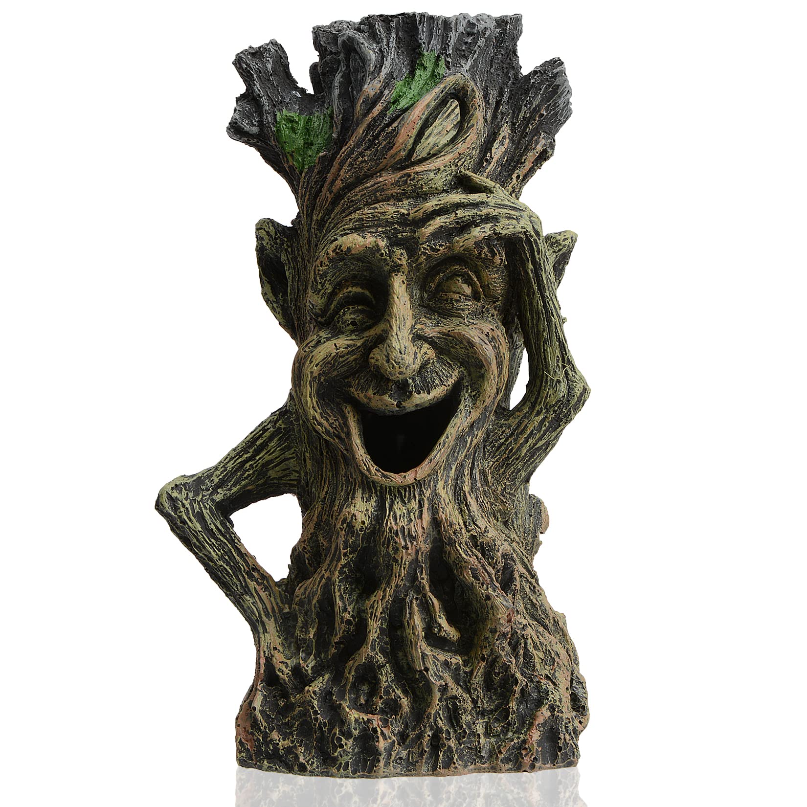 Toolzia Aquarium Decoration Tree Trunk, Resin Tree Statue Decorations Hole Log Ornament for Fish Tank