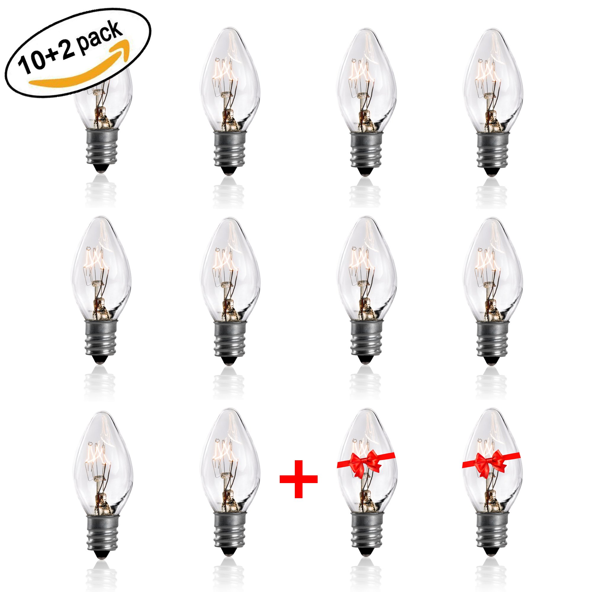 Salt Rock Lamp Bulb 10 Pack + 2 FREE 15 Watt Replacement Bulbs for