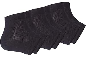 EXPTOLII Vented Moisturizing Gel Heel Socks, 3 Pairs Toeless Spa Sock for Foot Care Treatment, Cracked Heels, Dry Feet, Foot Calluses (Black)