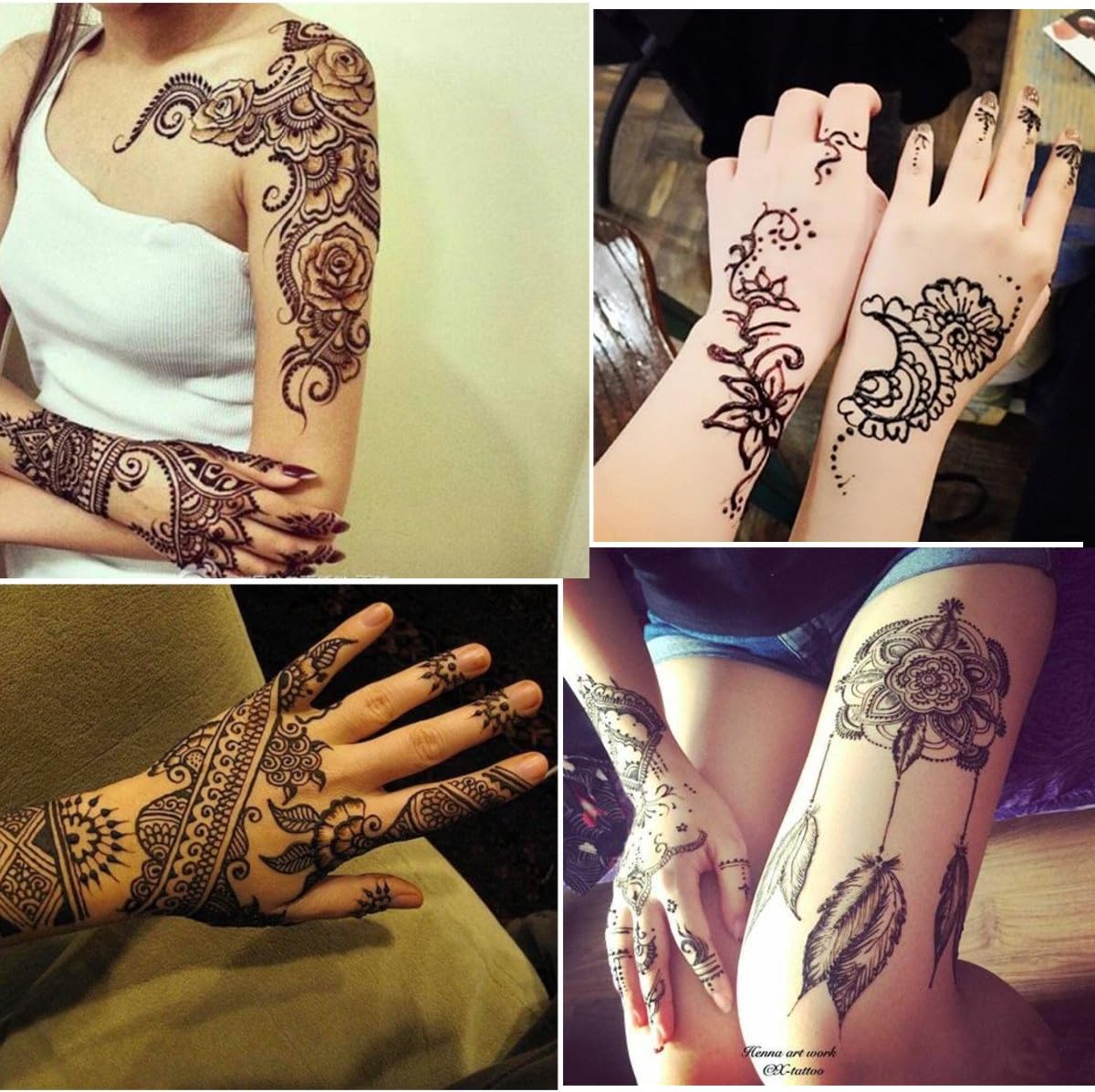 Amazon ヘナタトゥーペースト ヘナトゥター ブラック Tattoo 1箱12個入 植物性染料 ヘナ タトゥーペースト イント ボディ一時的ペーストボディアートペイントフリーステンシルヘナ タトゥー 用 ブラック 一時的な刺青 長持ち一週間 保存に便利なチューブタイプ3色