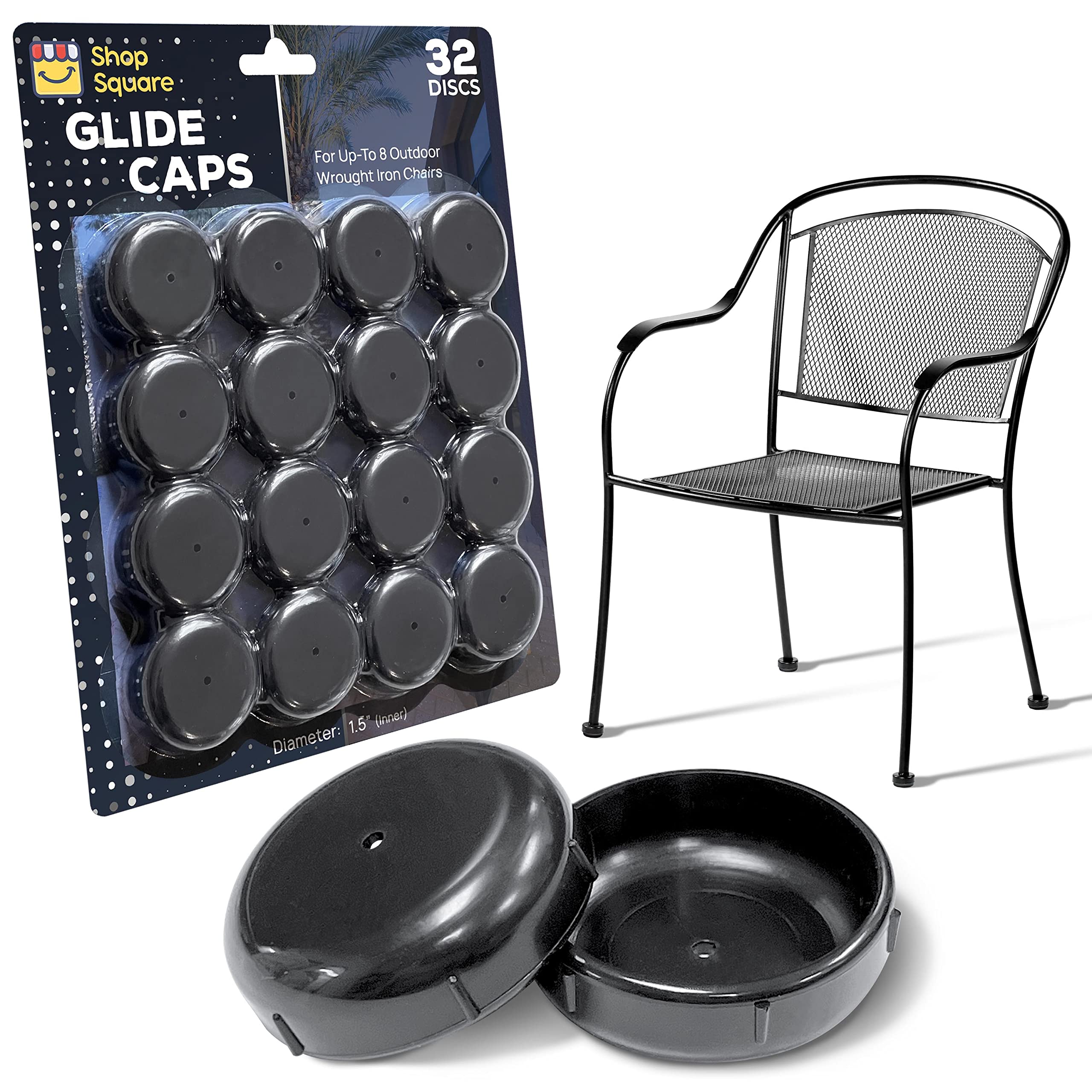 Mua Wrought Iron Patio Furniture Feet Caps (32 Pack, Black) 1.5