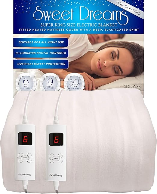 Sweet Dreams Electric Blanket Super King Bed Size with Dual Controls