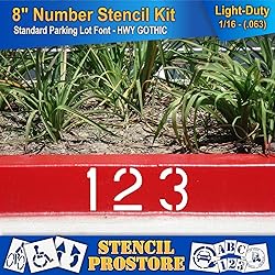 Pavement Stencils - 8 inch Number KIT Stencil Set