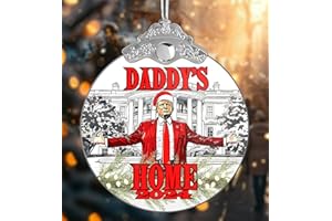 AMAQUANG Trump Christmas Ornament 2024, Daddy's Home Trump Gift, President Trump Ornament, Trump Ornament 2024, Trump Merchandise, Trump Ornament, Christmas Ornaments 2024, Bulletproof Trump Ornament
