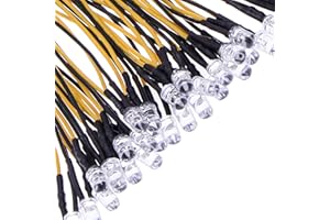 Waycreat 35pcs Prewired Yellow Led Diodes, Ultra-Bright 12V Prewired 5mm LED Diodes with Built-in Resistor for DIY Projects, Arduino, Raspberry Pi, and Hobby Electronics