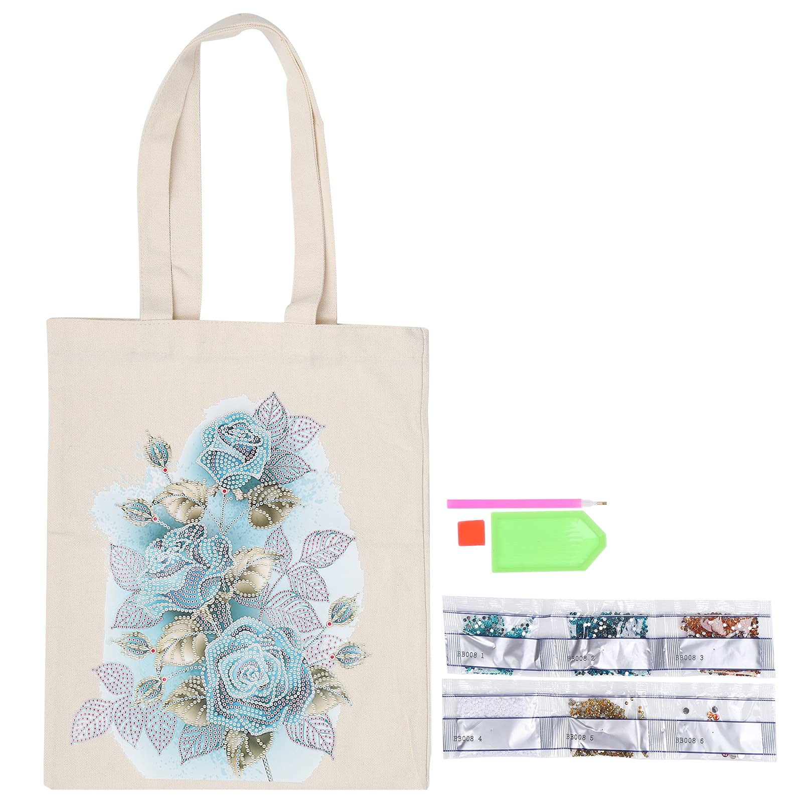 DIY Diamond Painting Tote Bag Rhinestone Painting Canvas Shopping Bag Art Craft Shoulder Handbags for Women Girl(BB008)