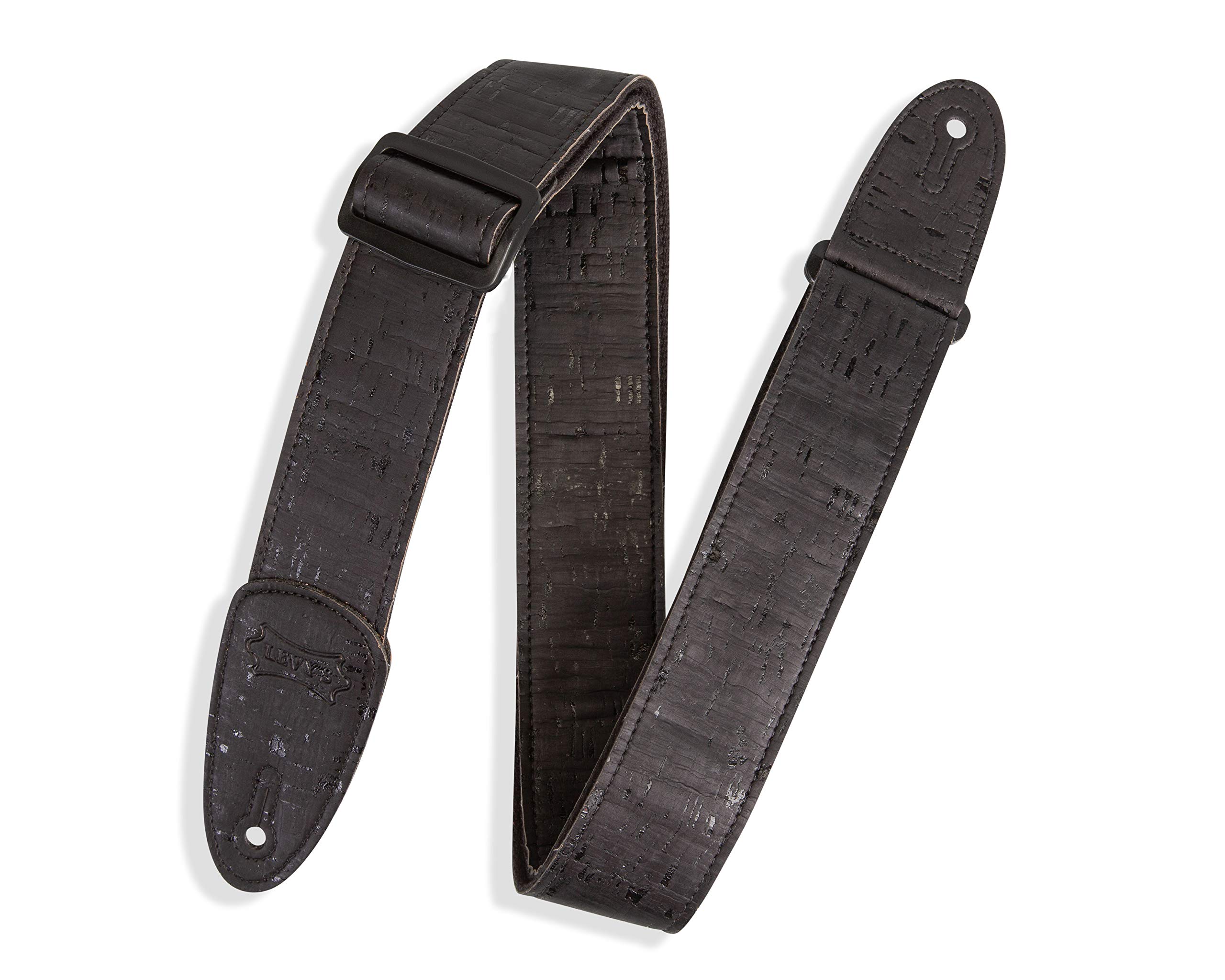 Levy's MX8-BLK Natural Cork on Black Cotton Webbing w Cork Ends 2" - Black