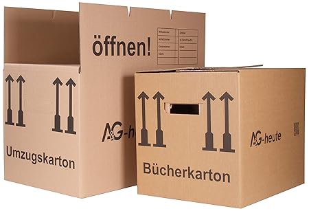 Sparset: 20 Umzugskartons Movebox 2-wellig + 5 Bücherkartons Umzugskisten Ordnerboxen Kiste von A&G-heute