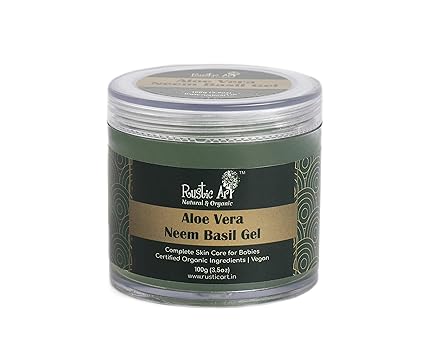 Rustic Art Organic Aloe Vera Neem Basil Gel For Babies & Kids, 100 Gm
