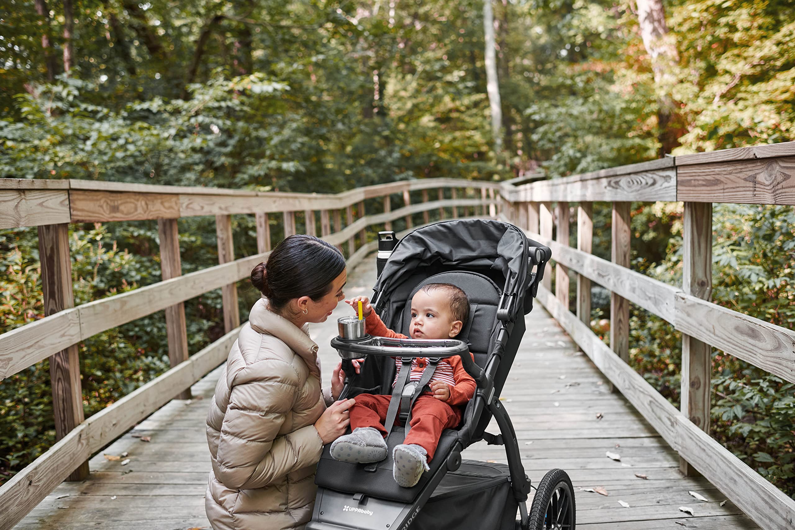 UPPAbaby Ridge Jogging Stroller Durable Performance Jogger with Smooth Ride + Never & Snack Tray for Ridge