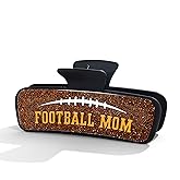 LILIE&WHITE Football Mom Hair Clip For Women Black Glitter Game Day Claw Clip for Sports Lovers Trendy Football Hair Accessory Jewelry Gift