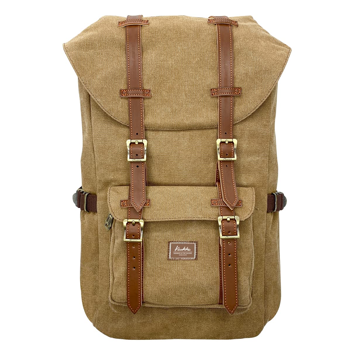 KAUKKO Backpack Women Men Beautiful and Sophisticated Daypack with Laptop Compartment for 15 Inch Notebook for School, University, 22 L, (Ckhaki), 45 x 27 x 17cm (HxBxT), Rucksack